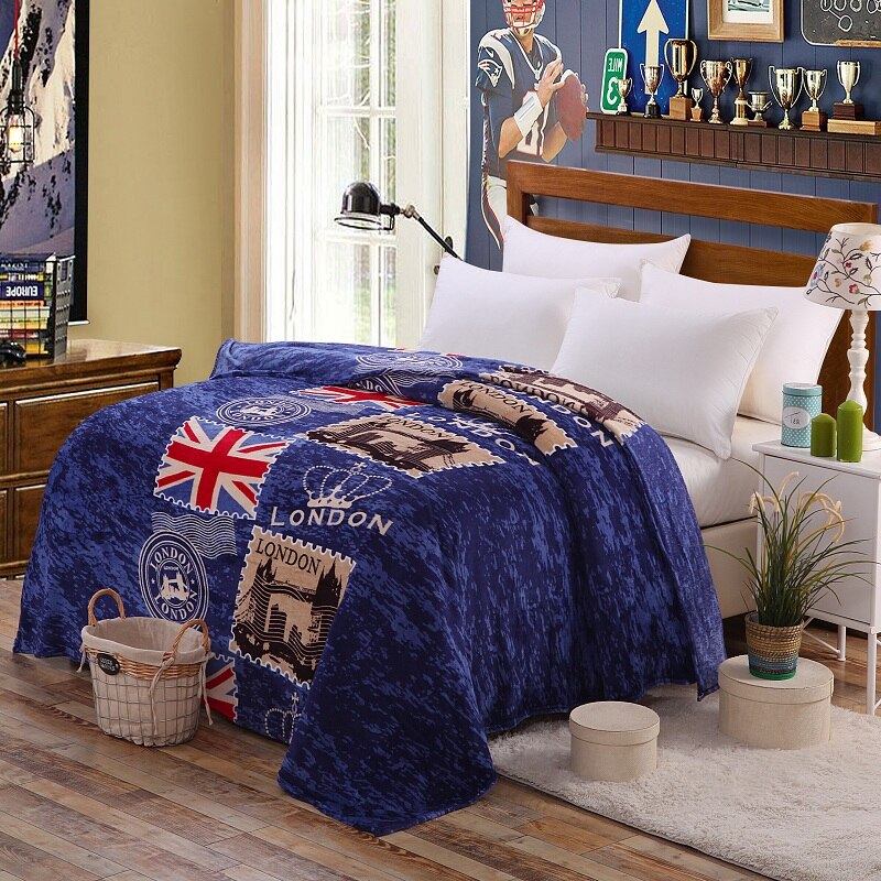 Op Плед Londen Stijl Vlag Coral Fleece Deken Op Bed Stof Bad Pluche Handdoek Airconditioning Slaap Cover Beddengoed