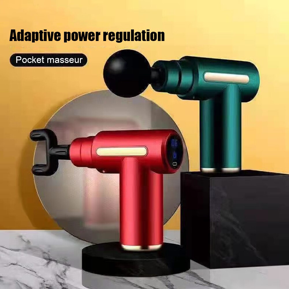 Mini Massage Gun Muscle Relaxation Pain Relief 4 Heads USB Rechargeable Back Massager Guns Fitness Vibrating Fascia Health Care