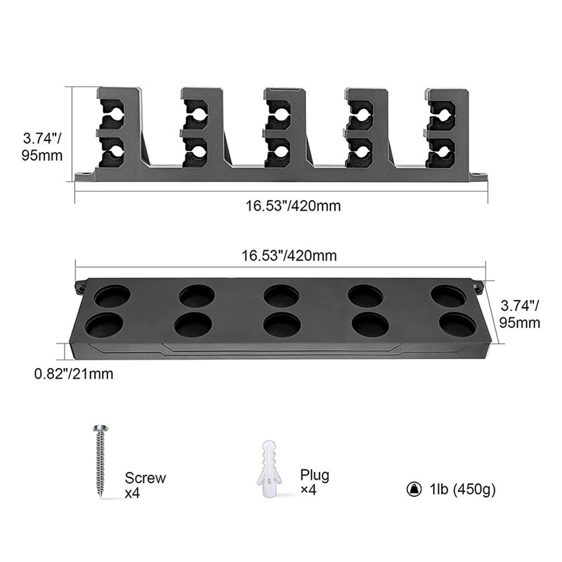 Porta canne da pesca WV4 porta canne da parete verticali per riporre fino a 10 canne per attrezzi da pesca