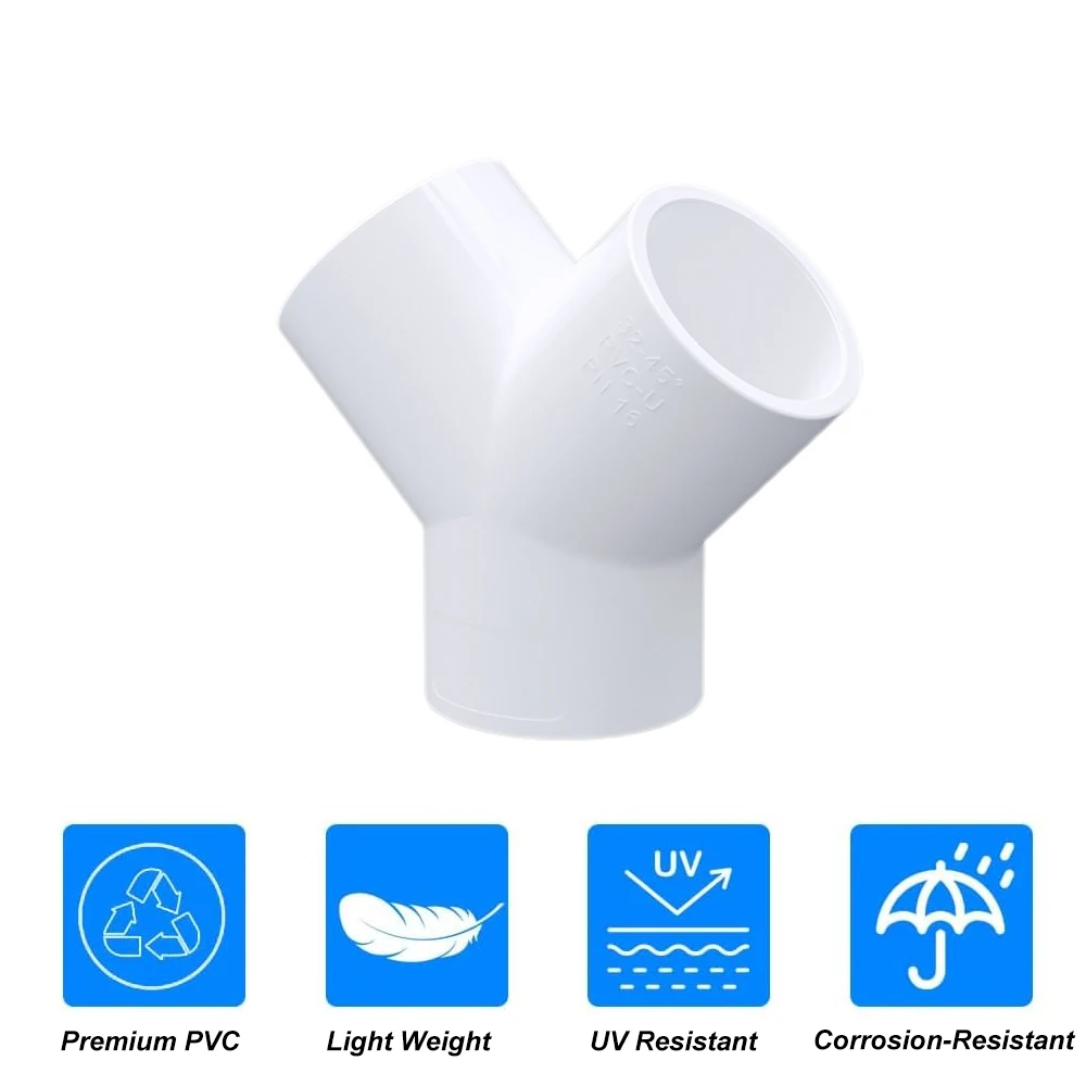 5PCS 3 Way Y Shaped PVC Connector 20/25/32/40/50mm Furniture Garden Irrigation System Parts Aquarium Fish Tank Pipe Tube Adapter