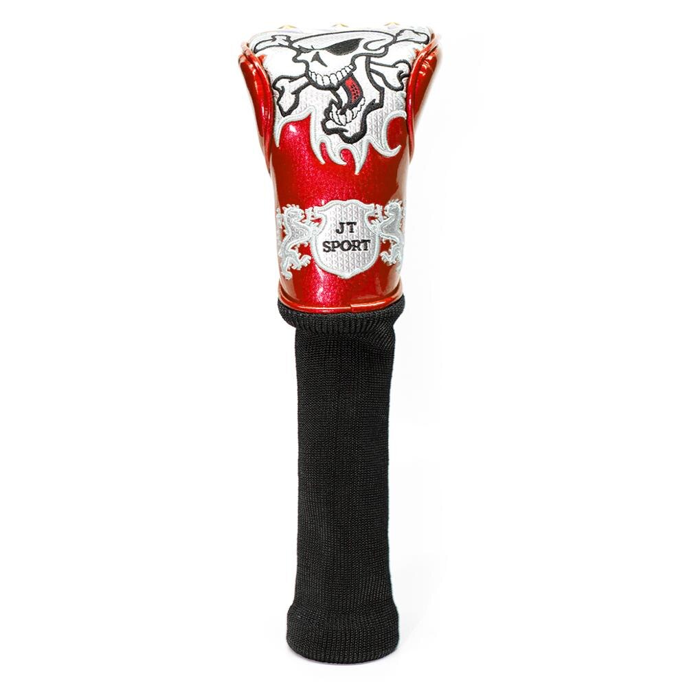 golf klubb headcover hodeskalle sjåfør tre hode dekke fairway tre dekke hybrid dekke med lang hals: Sjåfør