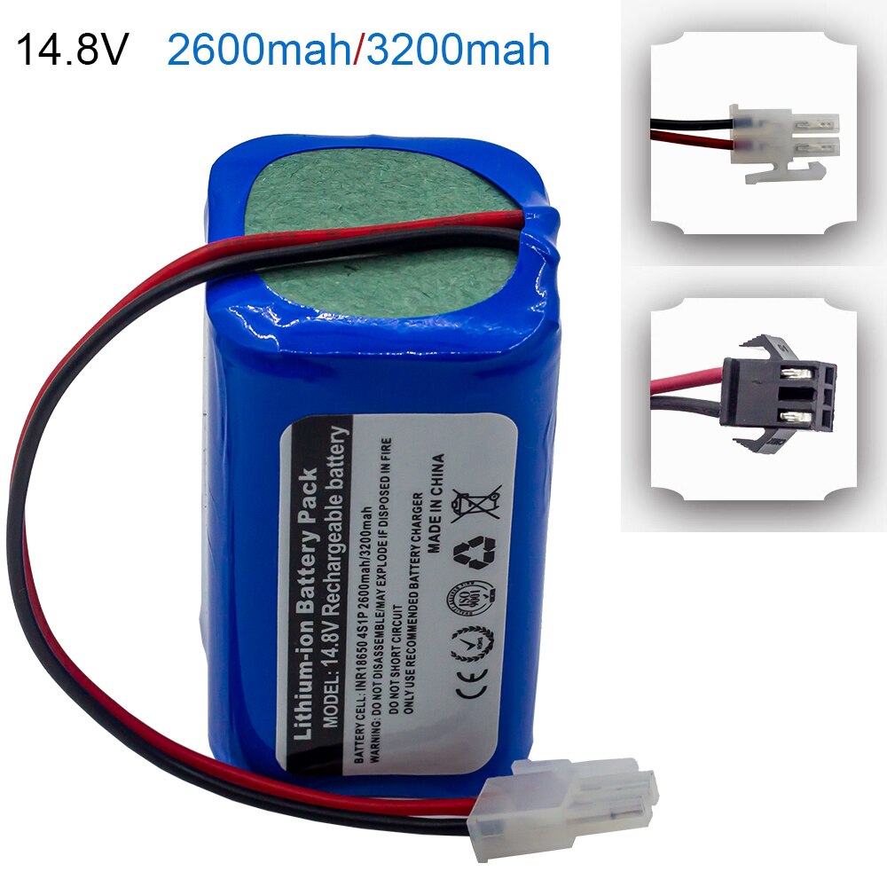 /14.8v 2600 mah 3200 mah litiumakku ilife  a4 a4s v7 a6 v7s :lle plus robottipölynimuri ilife 4 s 1p täyden kapasiteetin li-ion