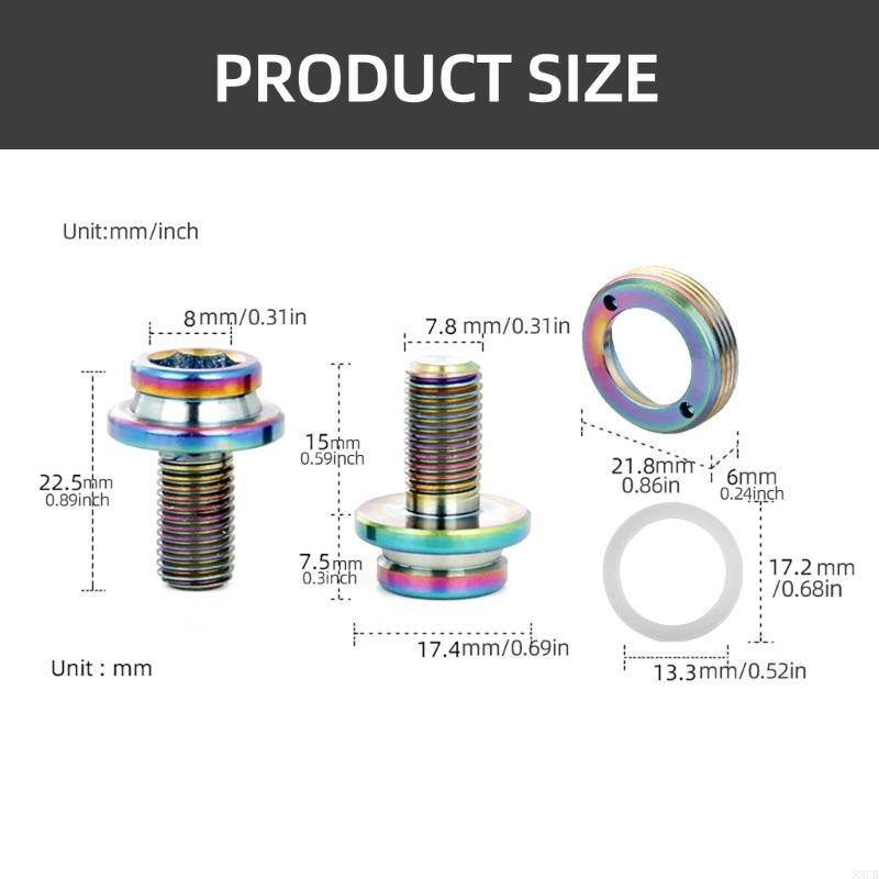 Pernos manivela para bicicletas 83CB, tornillos fijación del soporte inferior bicicleta 8x15mm