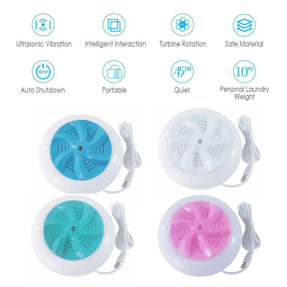Mini Ultrasonic Washing Machine automatic Washer Prevent Wheel Laundry Household dormitory machine Wave Winding portable