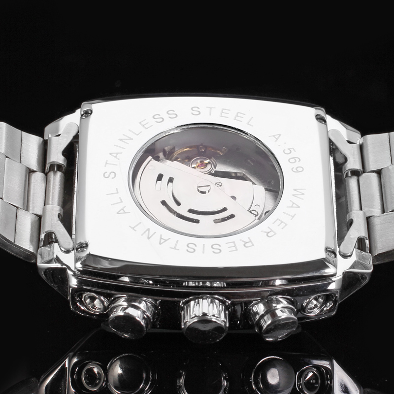 JARAGAR-Reloj de acero inoxidable para hombre, cronógrafo automático, multifuncional, cuadrado, resistente al agua, Estilo Vintage, Original, 2024