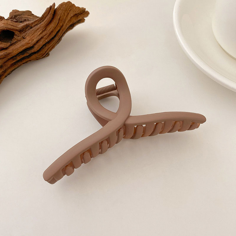 Pinza para el pelo geométrica con flor marrón y Beige para mujer, pinza para el pelo sólida con temperamento, horquilla dentada, accesorios para el cabello a la: Rosa