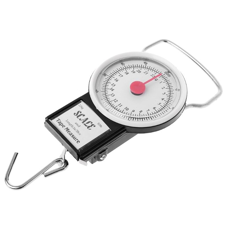 22kg/50lb Portable Hanging Scale Balance Fish Hook Weighing Balance Kitchen With Measuring Tape Measure Fishing Scales