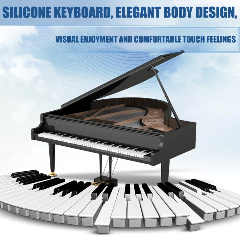 Waterdichte Oplaadbare Digitale Keyboard Piano 61 Toetsen 128 Tones Draagbare Flexibele Elektronische Roll Up Piano Ingebouwde Luidspreker
