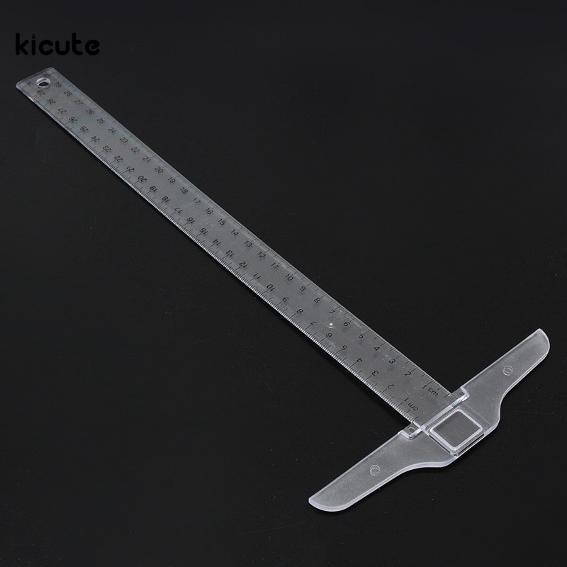 ¡Novedad! regla en forma de T de plástico de 12 pulgadas, medidas transparentes, regla recta, herramienta de medida para dibujar suministros de pintura