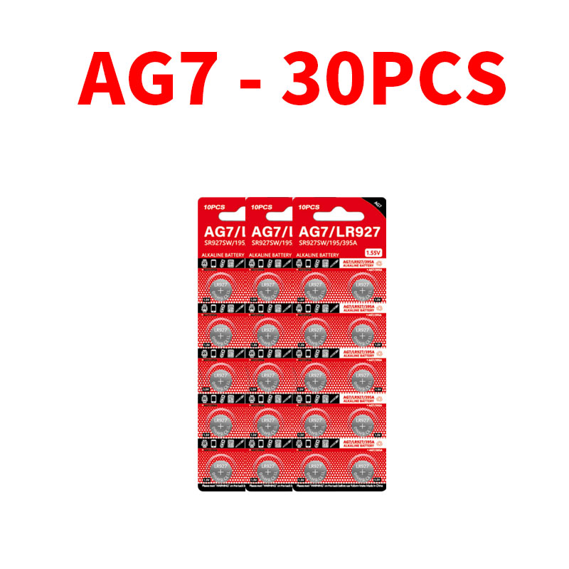 2-100pcs AG7 LR927 SR927SW LR57 SR927 395A 1.5V Button Cell Batteries,Watch Battery for Toys/Calculators/Watches,Long-Lasting: WHITE
