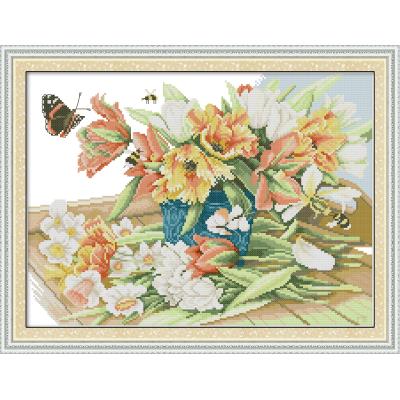 Ölgemälde Vase serie kreuz stich einstellen 11CT14CT stickerei Hand Bausatz DMC kreuz stich Bausatz DIY handgemachte stickerei handwerk: verrotten / 14CT unbedruckt