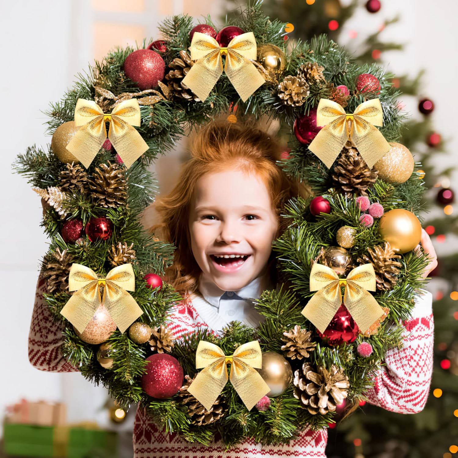 12–60 Stück Mini-Weihnachtsbaum-Band-Schleifen, Ornamente, dekorative Schleifen für Kranzdekoration und Urlaubs-Geschenkverpackungszubehör