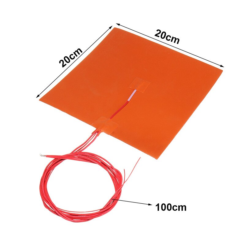 Silicone Heater 200x200mm 200w 3D Printer Bed Heater Heated Bed C/W Adhesive and NTC 100K One Year Guarantee Time
