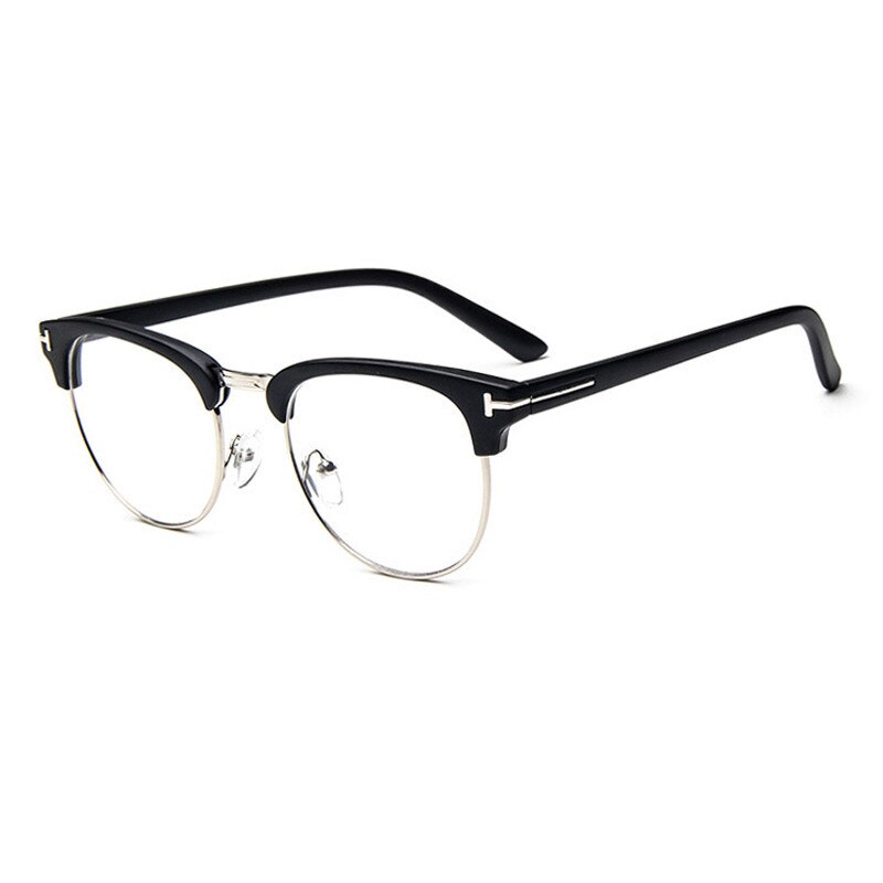 iboode Half Frame Transparent Spectacle Frames Women Men Anti-fatigue Computer Glasses Retro Classic Clear Lenes Eyeglasses