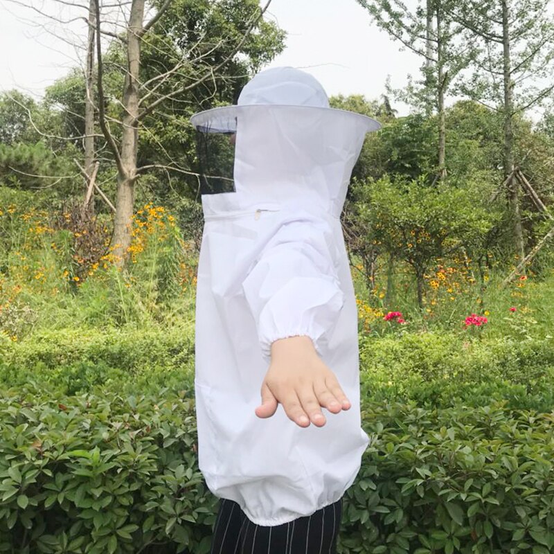 Vestuário branco para apicultura, roupa protetora adequada para altura de 150cm-180cm (sem calças), 1 peça