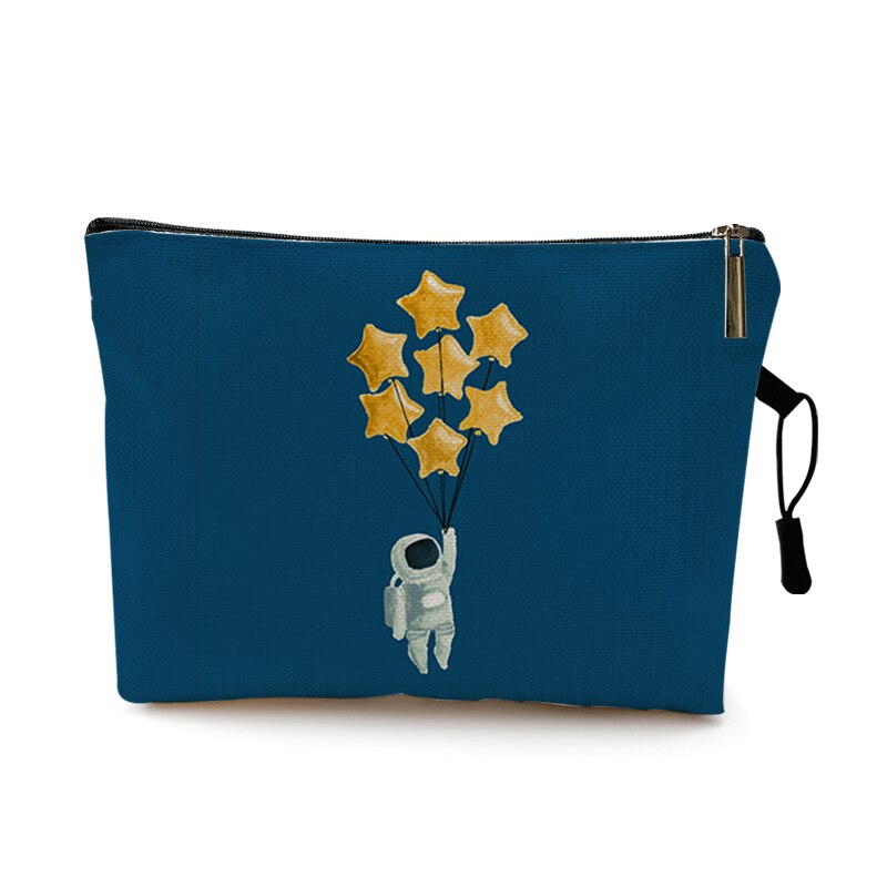 Creativo Spaceman astronauta stampa Designer trucco borsa Mascara De Boca pennello cosmetico rossetto sacchetti borsa estetista regalo: Pattern 3