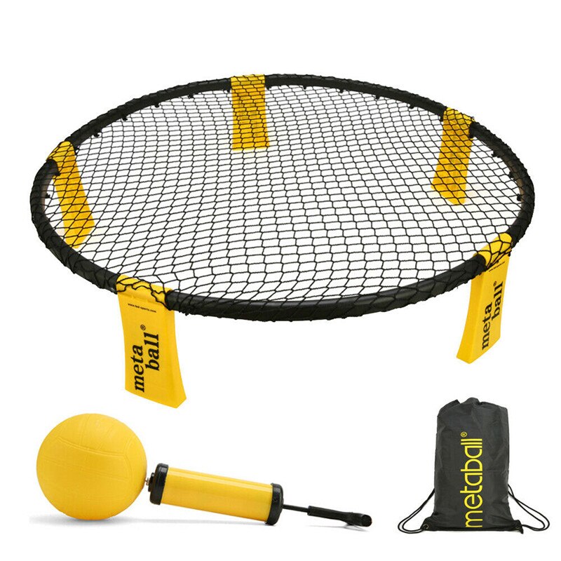 Mini beachvolleyboll utomhus boll spel set gård trädgård lag sport fitness utrustning med 3 bollar volleyboll nät