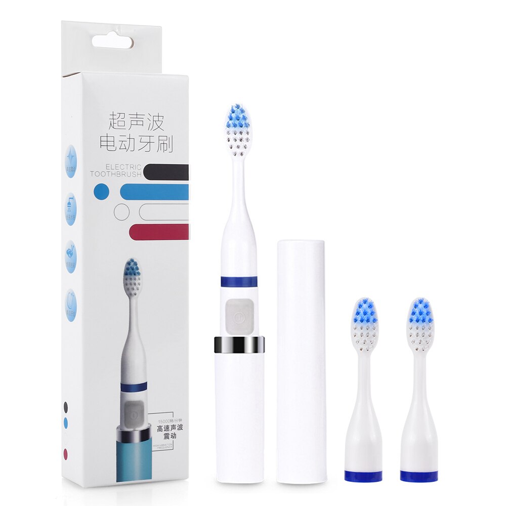 Electric Toothbrush buy one get one Waterproof Sonic Toothbrush Portable Travel Toothbrush with Replaced Heads Oral Care: White-3 head