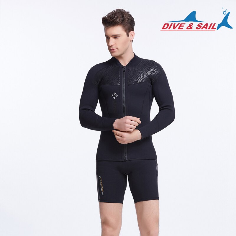 Dive&Sail Submersible Service For 3mm Mercerizing Cloth Thermal Submersible Service Top Black Long-sleeve