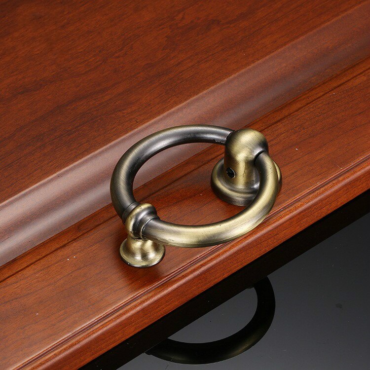 JD Zinc Alloy Ring Knocker Modern Minimalist Door Security Green Bronze Door Knocking Furniture Handle