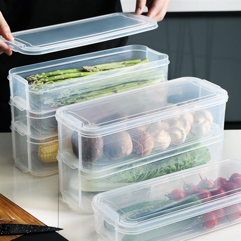Kitchen Refrigerator Storage Box Rack Fridge Airtight Storage Container Food Plastic Box Shelf Holder Drawer Home Organizer