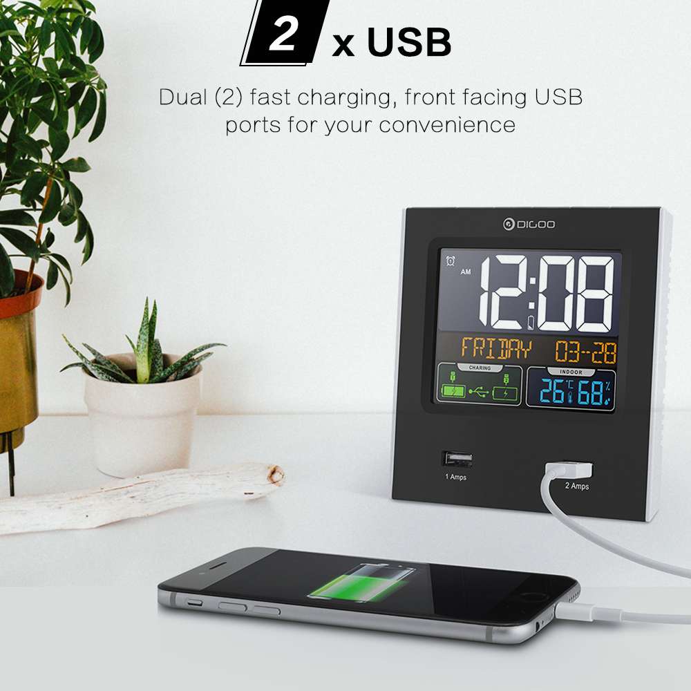 Digoo DG-C3X Dual Alarms Snooze Clock Calendar +2 ... – Grandado