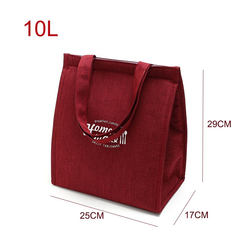 Sanne 10L Draagbare Aluminiumfolie Isolatie Koeltas Waterdichte Picknickzak Thermische Effen Kleur Lunch Bag Bento Box