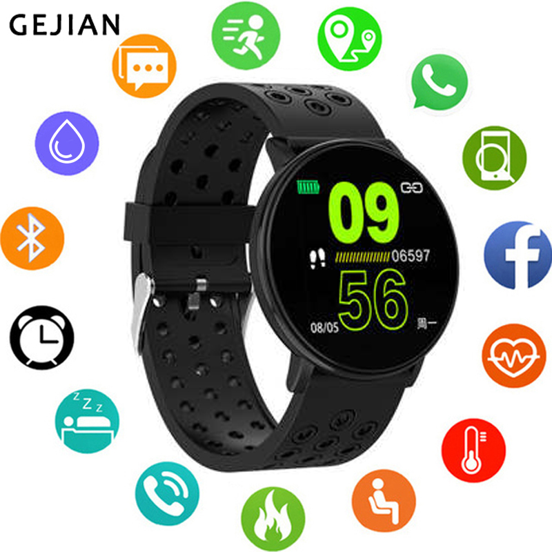 GEJIAN Smart Horloge Android Waterdichte Sport mannen en Vrouwen smartwatches Remote Camera Hartslag Bloeddruk horloge