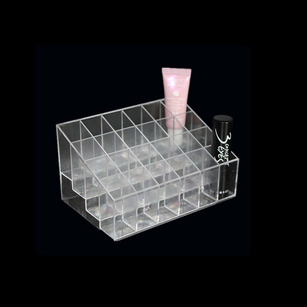 24 Gitter Lippenstift Halfter machen-hoch Lippenstift Ständer Lager Gestell machen-hoch Organizer Acryl Lagerung Kasten