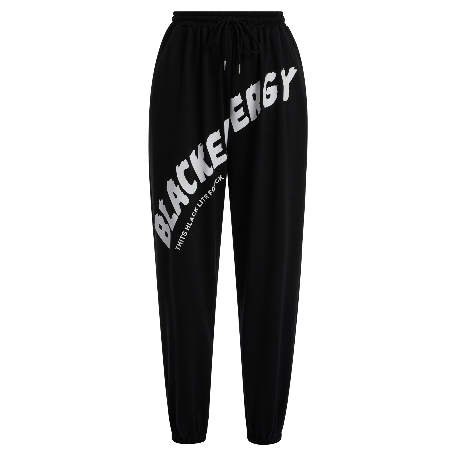 Vrouwen Sportkleding Broek Elastische Taille Harembroek Letters Gedrukt Patroon Losse Stijl Broek, Zwart/Grijs: M / B