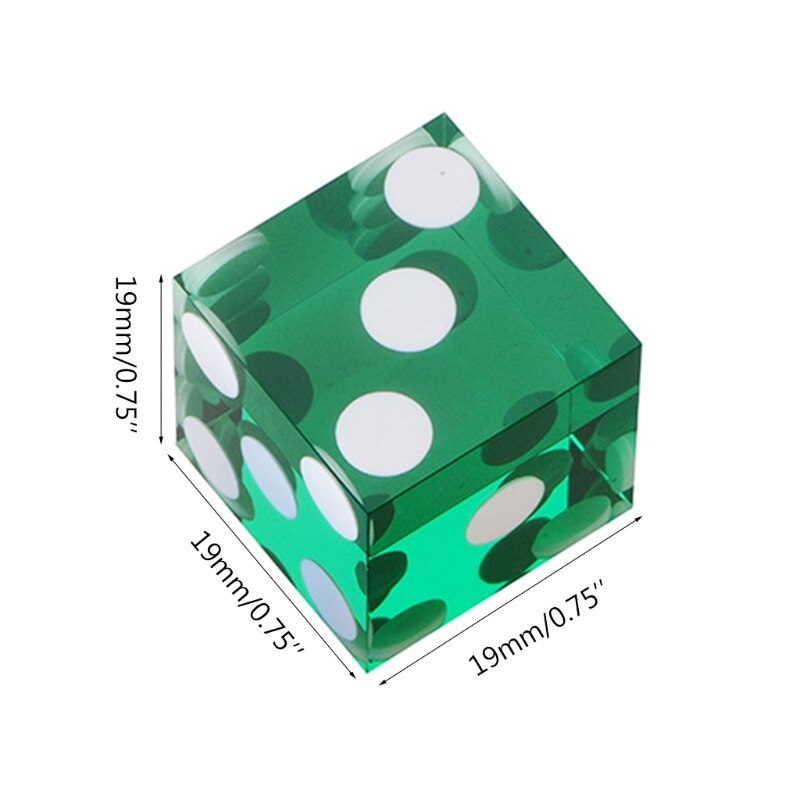 5pcs/set High-grade Acrylic Transparent Dice Six Sided D6 19mm Game Dice with Razor Edges