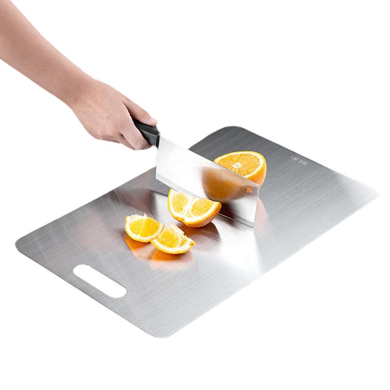 Tabla de cortar de cocina de titanio de doble cara, estera de corte de cocina de alimentaria, tabla de cortar portátil, bandeja para servir verduras
