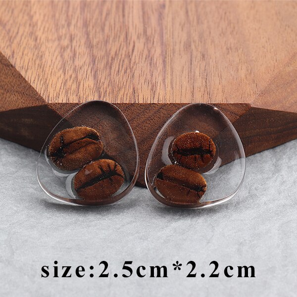 GUFEATHER M677,jewelry accessories,resin,coffee beans,diy pendant,hand made,jewelry findings,jewelry making,diy earring,6pcs/lot: M67701 / one hole