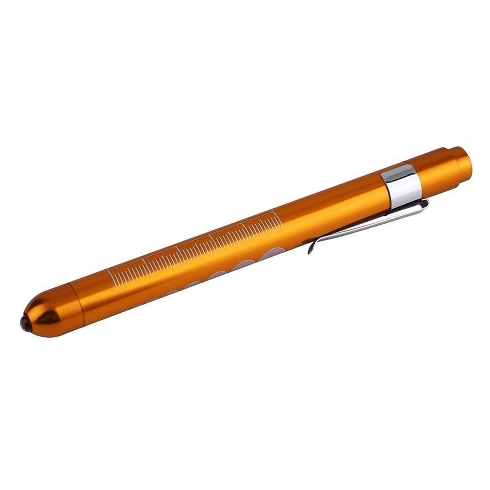 Luz de aluminio medial surrical Penlight doct-ors, linterna de pluma clínica con escala, primeros auxilios, cuidado de la boca/oreja: YELLOW