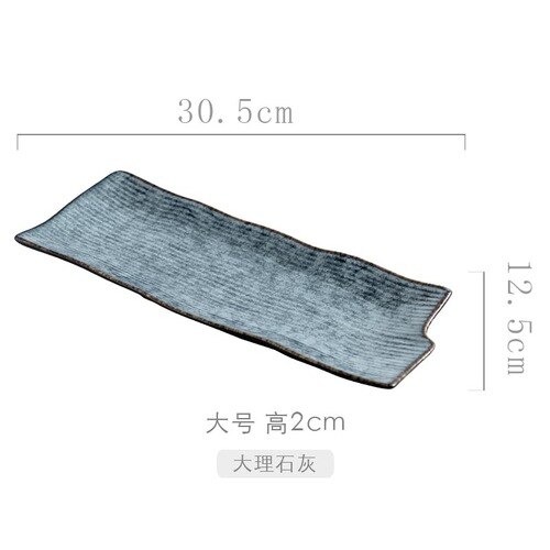 Japanse Stijl Sushi Plaat Rechthoekige Keramische Sashimi Platte Plaat Creatieve Servies Onregelmatige Lange Commerciële Japanse Plaat: A-1PCS- 12inch