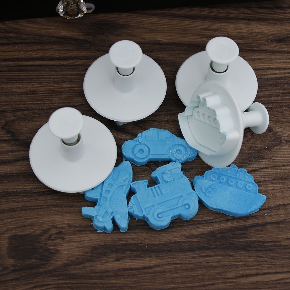 4 TEILE/LOS Raketen fahrzeug, Panzer, Gepanzerte Auto Sonde Kunststoff Cookie Cutter, Fondant Kuchen Werkzeuge, kuchen Dekorieren DIY Formen