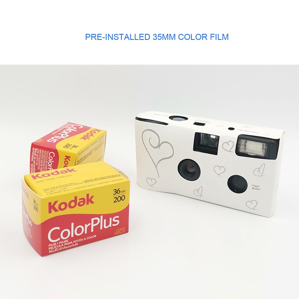 Retro Disposable Film Camera Children's Manual Fool Optical Camera 35mm 17 Photos White Black Cameras