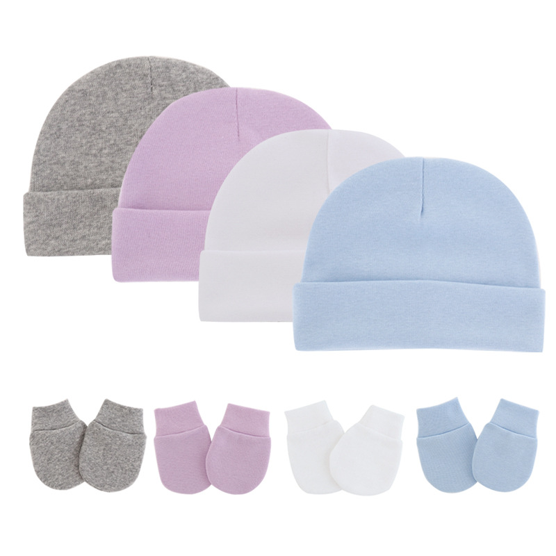 Newborn Winter Hat Gloves Set Boy Girl Warm Cotton Kids Beanies Stuff Children Accessories Baby Bonnet Babies Photography Props
