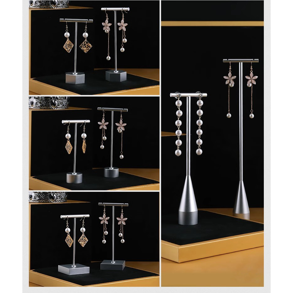 Örhängen i metall, displayställ för försäljning av smycken, ringörhängen, förvaringsställ, t-barhållare, örhängen, hängande arrangör