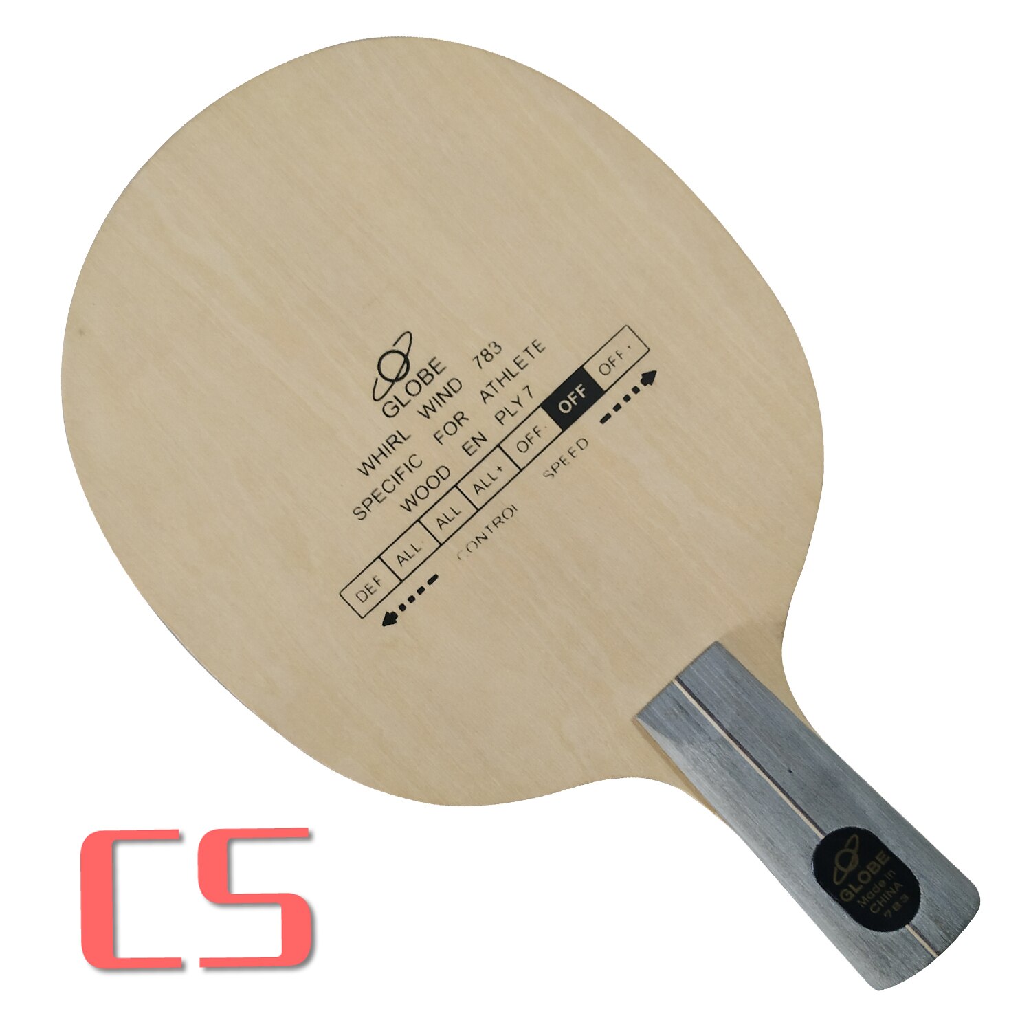 Globo giratorio de viento 783 de madera, hoja de tenis de mesa para raqueta, paleta de pimpón: CS short handle