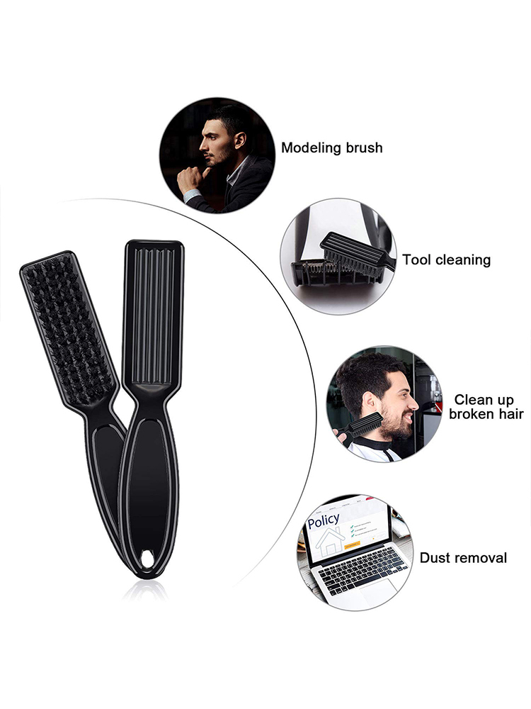 Ensemble de brosses de barbier pour hommes, plumeau pour le visage, ensemble de barbe, brosse à cheveux cassés, brosse ronde de coiffure pour le cou