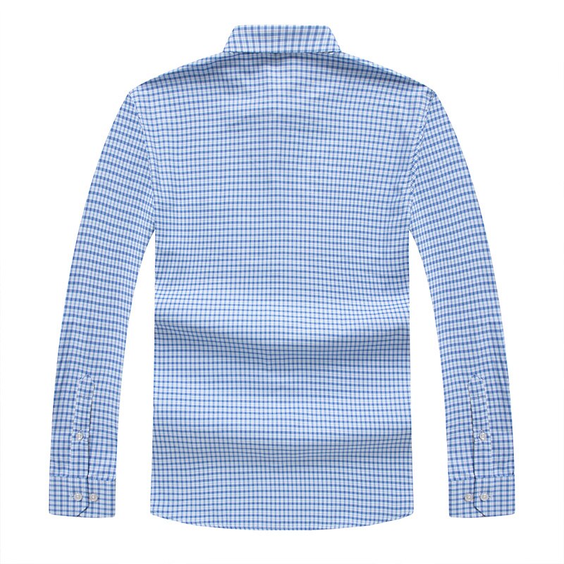 10XL plus size Men's Plaid Cotton Casual Shirts Office Long Sleeve Brand Male Luxury Dress Shirts