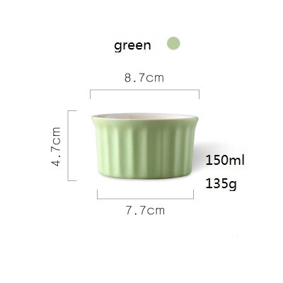 Kingsua cerâmica criativa soprado copo de cozimento mini molde para assar forno copo especial pudim utensílios de mesa: 3.5inch light green