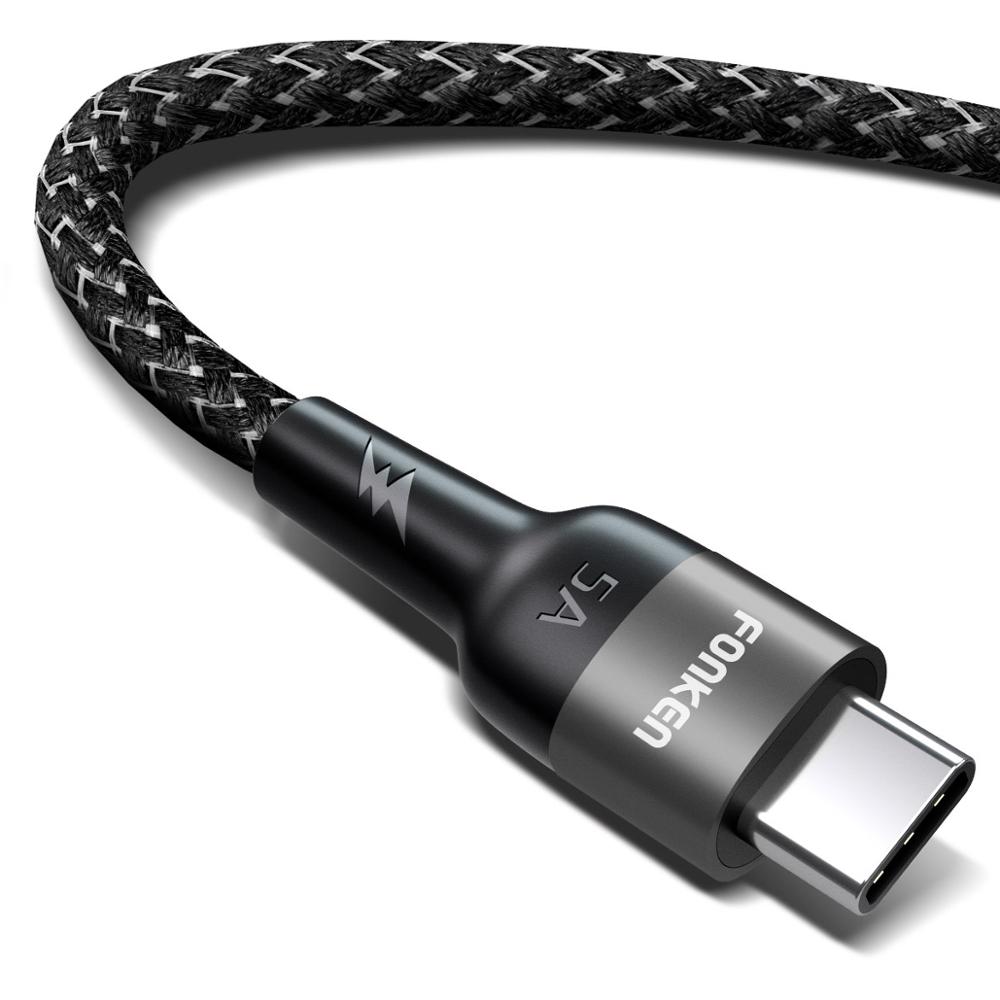 5A Tipo C Cavo USB Universale Caricabatterie Rapido USB C Cavi di Ricarica tavoletta Telefono 2M 3A QC3.0 Carica Veloce cavo di Dati mobile: 5A grigio cavo / 30cm