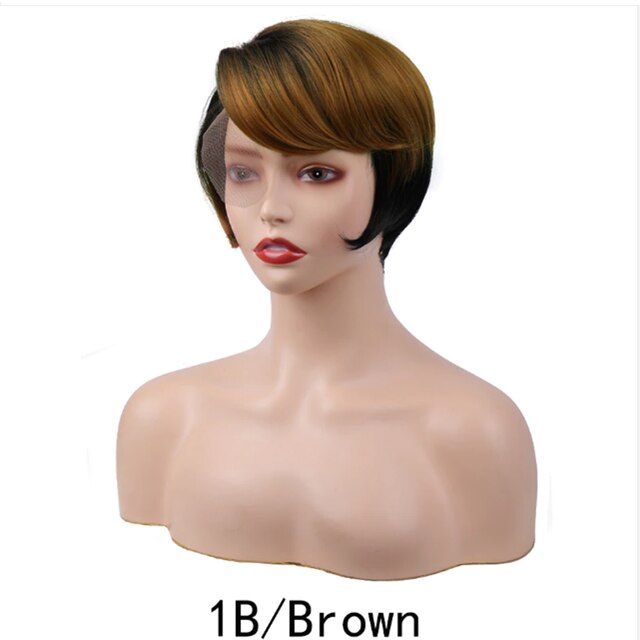 Transparent Lace Wig Red Short Bob Straight Natural Hair Synthetic Wigs Side Part PrePlucked Bleached Knots Drag Queen For Women: #1