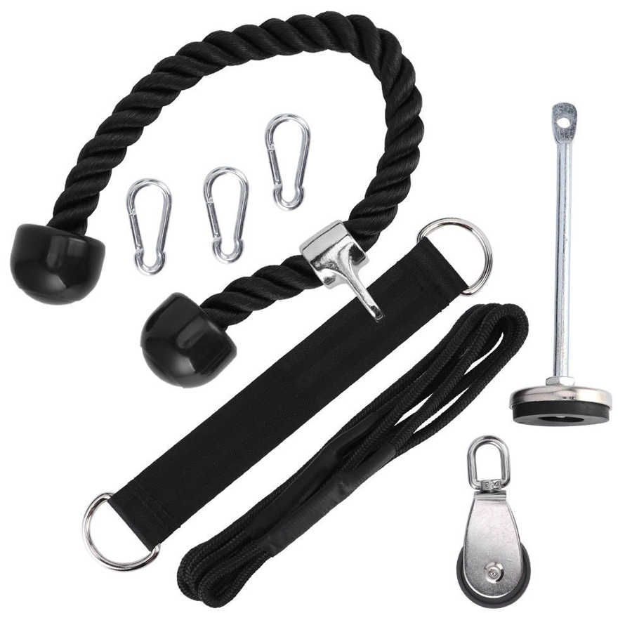 Fitness DIY Strength Training Equipment Loading Pin Expander Dumbbell Three-heads Rope Set Power Training Equipment