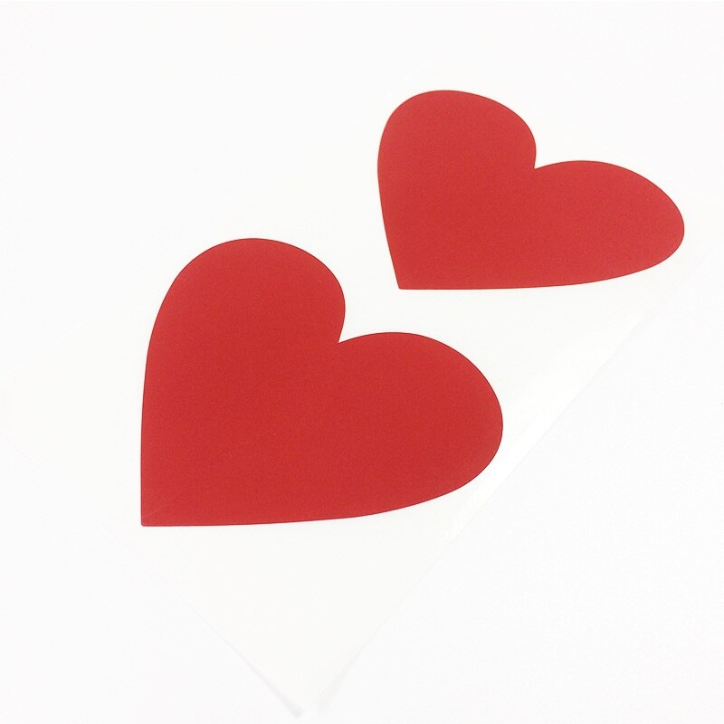 50pcs/lot Kawaii Golden Red Heart Dialog Scratch coating Sticker DIY Multifunction scraping sticker Decoration label: Red Heart
