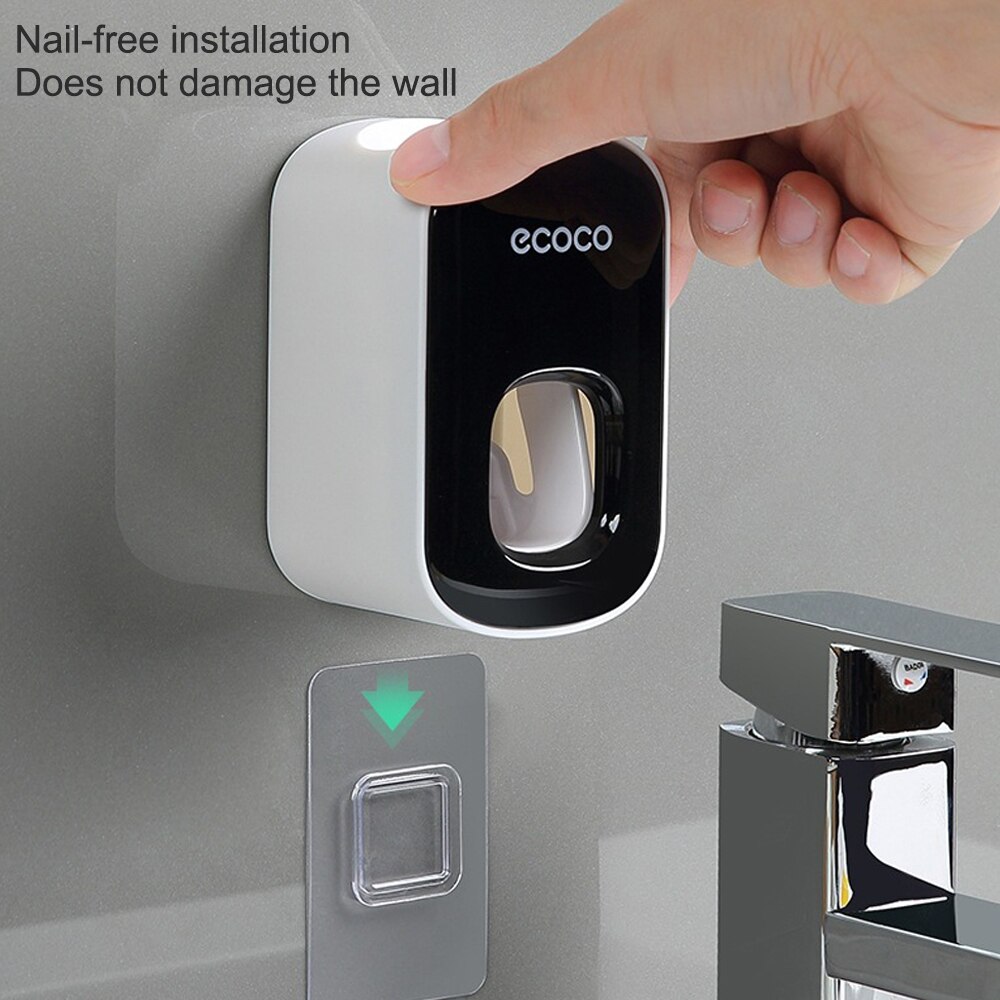 Automatic Toothpaste Dispenser Wall Mount Toothbrush Holder Bathroom Accessories Set Squeezer for Toothpaste Dispenser