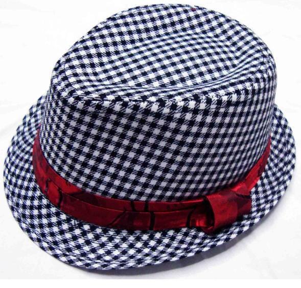 retail One piece Plaid Boys Fedoras baby cap