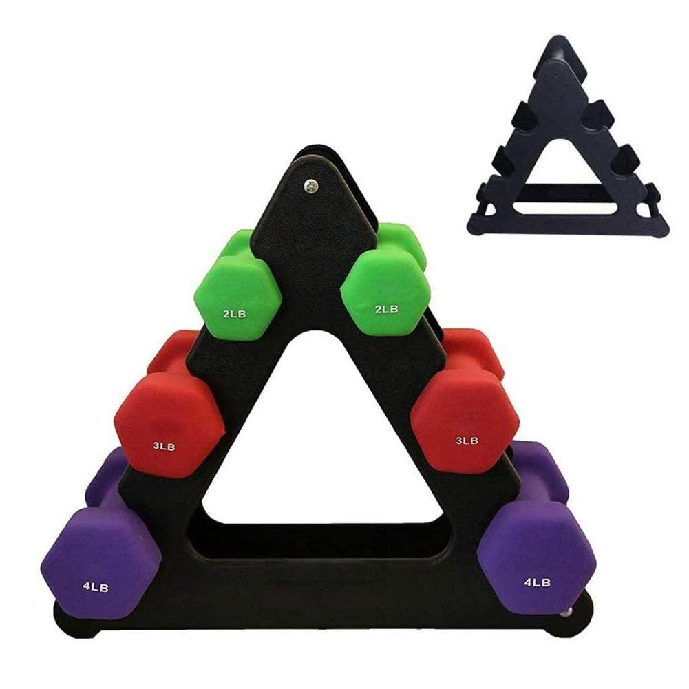 Hjemmegym Fitness trening manualer plast trekantholder stativ 3 etterslep stativ brakett passer 6 manualer vektløftingsutstyr